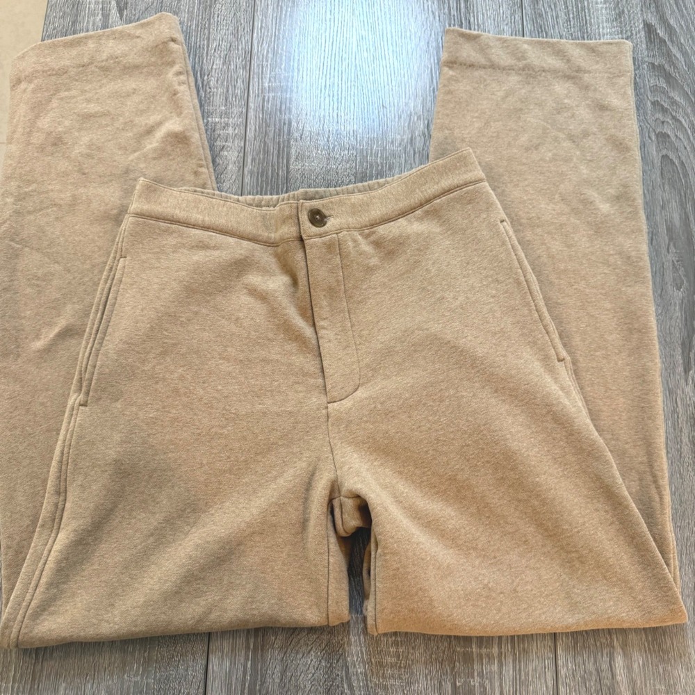 Vince Wide Leg Pants Womens Medium Beige French Terry Lounge wear cozy